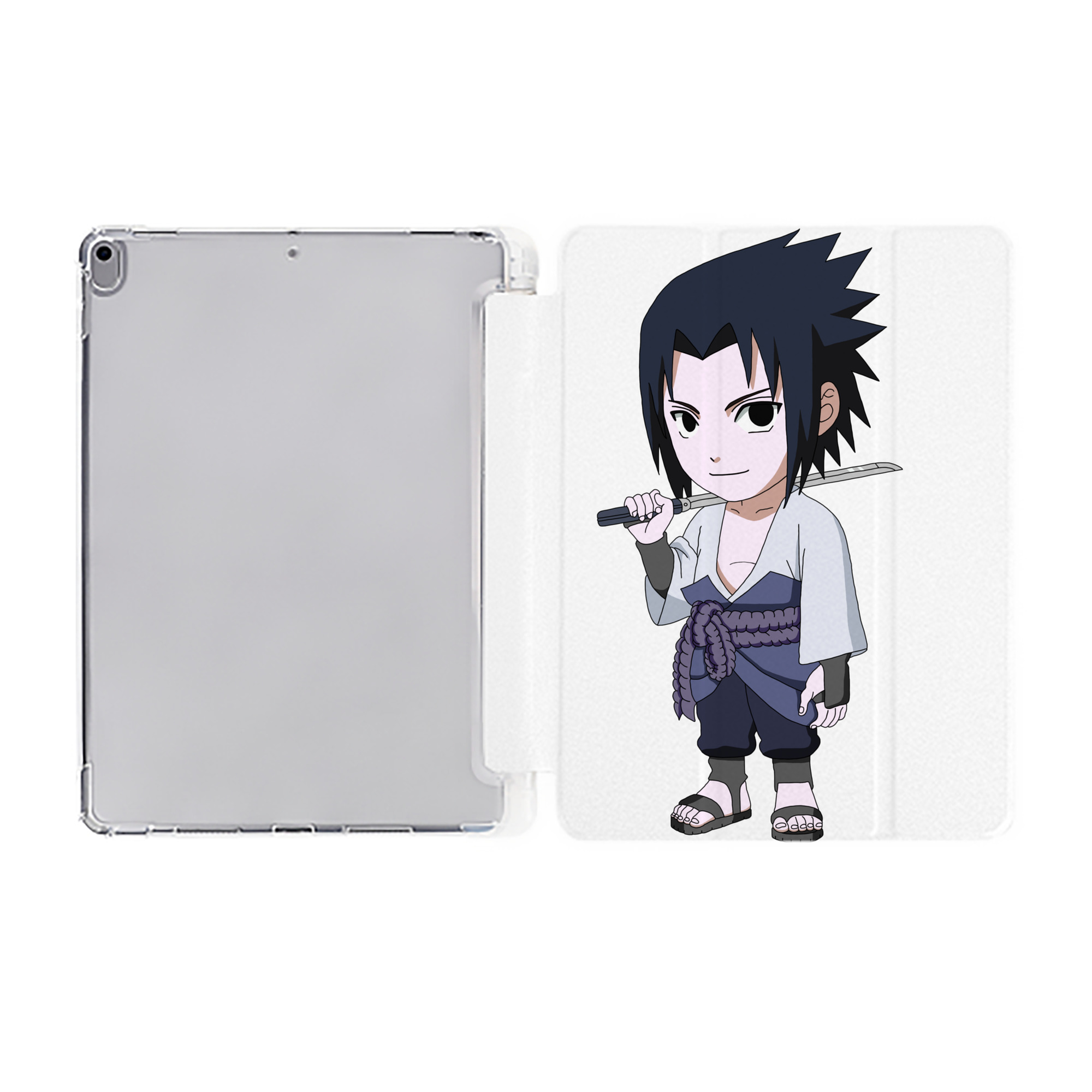 （画像用） NARUTO -ナルト- うちは サスケ Uchiha Sasuke IPad ケース ペン収納付き 三つ折りスタンド PUレザー×シリコン 対応機種9.5/10.5/10.9インチ